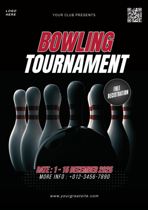 Copy of Modern & Minimal Bowling Tournament A5 | PosterMyWall