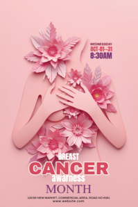 Modern & Minimal Breast Cancer Awareness Tumblr Graphic template