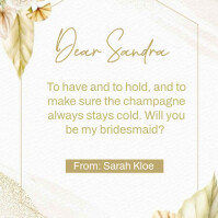 Modern & Minimal Bridesmaid Invitation Template Design Instagram Post