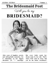 Modern & Minimal Bridesmaid Proposal Newspaper Template Flyer (us Letter)
