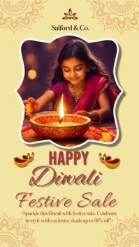 Modern & Minimal Brown And Cream Indian Fashion Festive Sale Reel Instagram template