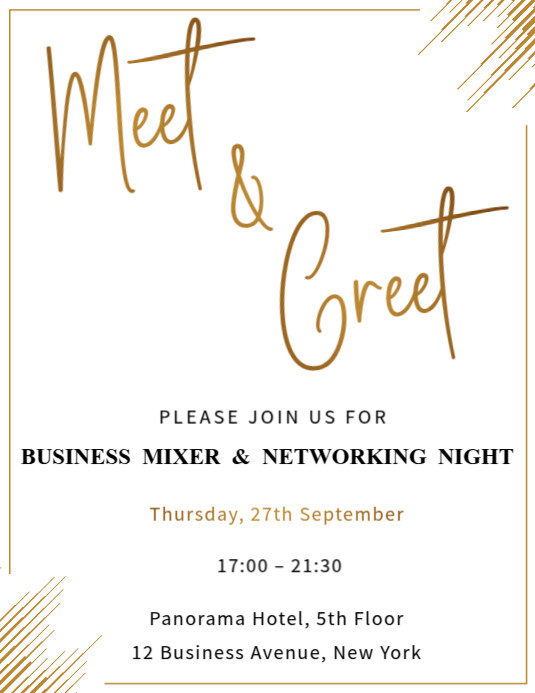 Modern & Minimal Business Networking Invitation Flyer (us Letter) template