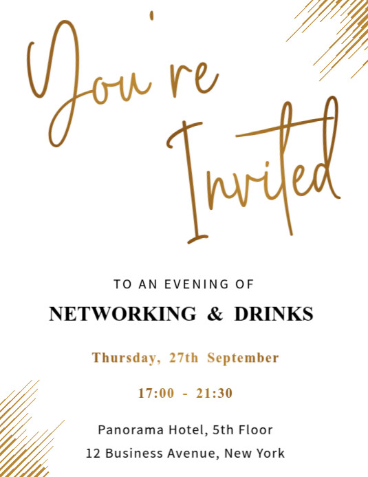 Modern & Minimal Business Networking Invitation Flyer (us Letter) template