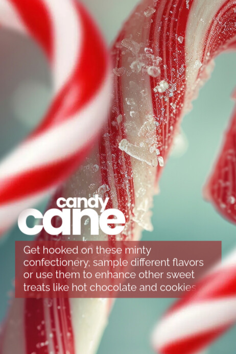 Modern & Minimal Candy Cane Day Poster template