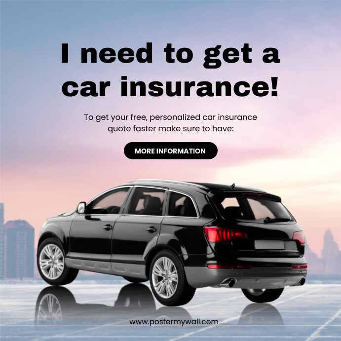 Modern & Minimal Car Insurance Pos Instagram Template | PosterMyWall