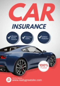 Modern & Minimal Car Insurance Services Poster Template – Affordable Auto Coverage Design A2