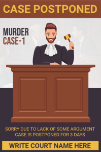 Modern & Minimal Case Postponed Poster Poster Póster template