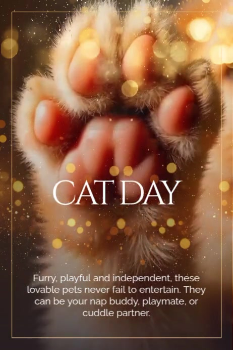 Modern & Minimal Cat Day Poster template