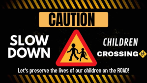 Modern & Minimal Caution, Children Crossing Sign Youtube Thumbnail YouTube-miniature template