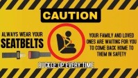 Modern & Minimal Caution, Fasten Seatbelts Youtube Thumbnail template