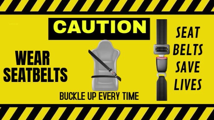 Modern & Minimal Caution, Fasten Seatbelts Youtube Thumbnail template