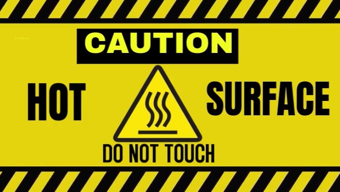 Modern & Minimal Caution, Hot Surface Sign  Youtube Thumbnail Isithonjana se-YouTube template