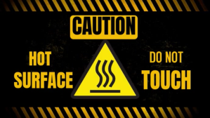 Modern & Minimal Caution, Hot Surface  Youtube Thumbnail YouTube-miniature template