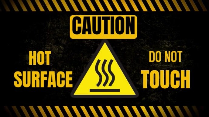 Modern & Minimal Caution, Hot Surface  Youtube Thumbnail template