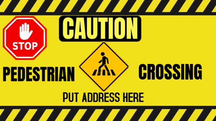 Modern & Minimal Caution, Pedestrian Crossing Sign Youtube Thumbnail ...