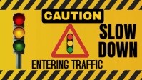 Modern & Minimal Caution, Road Traffic Sign Youtube Thumbnail YouTube-Miniaturansicht template