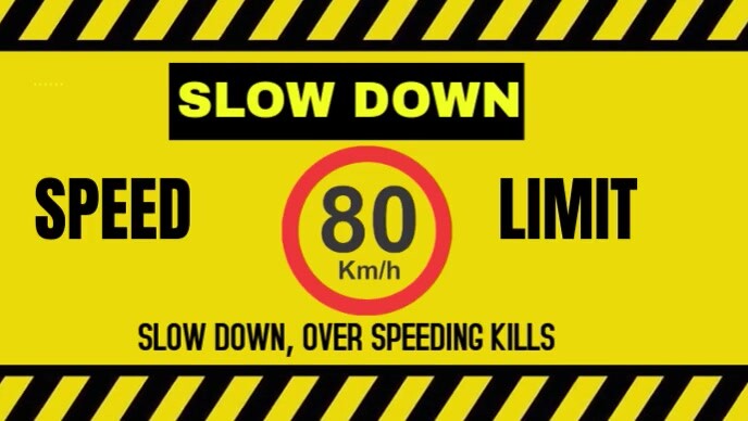 Modern & Minimal Caution, Speed Limit Sign  Youtube Thumbnail template