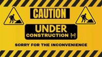 Modern & Minimal Caution, Work In Progress(under Construction) Youtube Thumbnail template