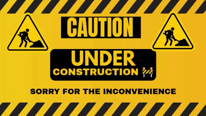 Modern & Minimal Caution, Work In Progress(under Construction) Youtube Thumbnail template