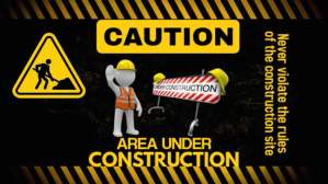 Black Modern & Minimal Caution, Work In Progress(under Construction) Youtube Thumbnail Isithonjana se-YouTube Template