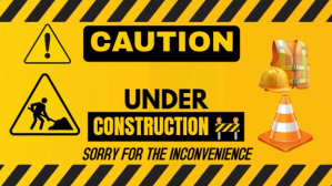 Modern & Minimal Caution, Work In Progress(under Construction) Youtube Thumbnail YouTube-miniature template