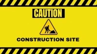 Modern & Minimal Caution Work In Progress Sign Youtube Thumbnail template