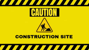 Modern & Minimal Caution Work In Progress Sign Youtube Thumbnail YouTube-miniature template