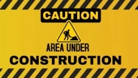 Modern & Minimal Caution Work In Progress Sign Youtube Thumbnail template