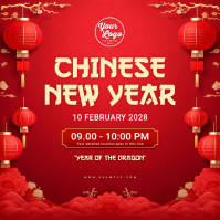 Modern & Minimal Celebrate Chinese New Year – Year Of The Dragon Instagram Post template