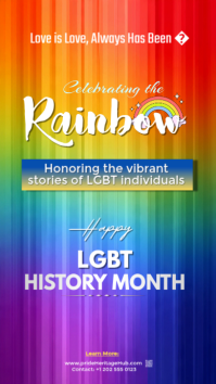Modern & Minimal Celebrate Lgbt History Month | Pride Month Instagram Story template