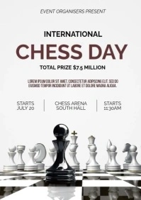 Modern & Minimal Chess Day Championship A3 template