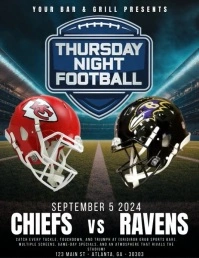 Modern & Minimal Chiefs Vs Ravens Thursday Ni Flyer (US Letter) template