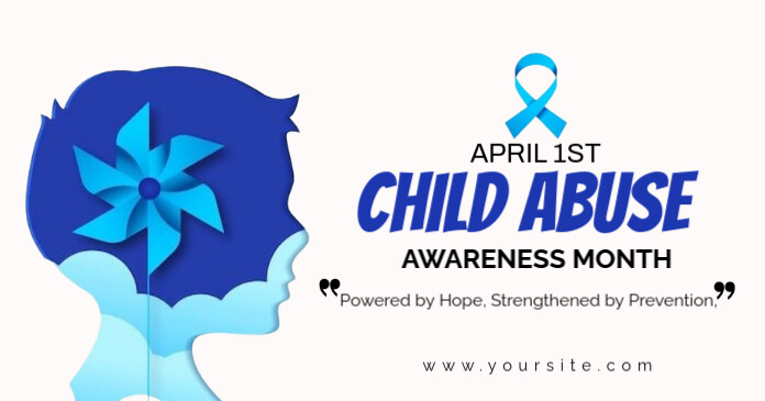 Modern & Minimal Child Abuse Awareness Month Facebook Shared Image template