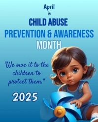 Modern & Minimal Child Abuse Prevention And Awareness Poster Flyer Quote  Instagram Portrait template