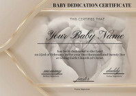 Modern & Minimal Child Dedication Certificate Template  A4