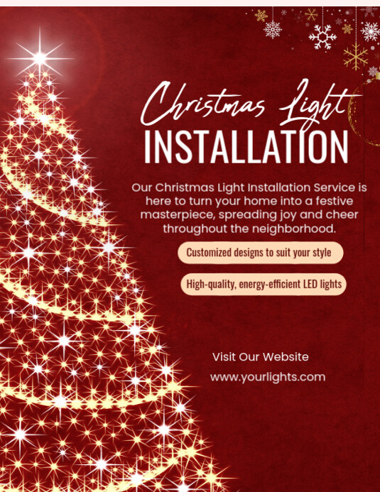 Modern & Minimal Christmas Light Installation Flyer (us Letter) template