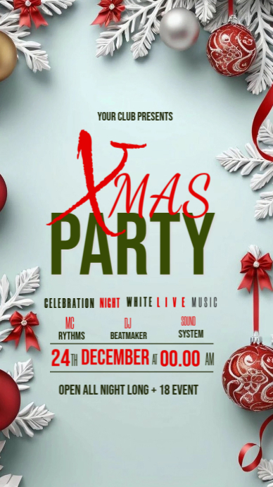 Copy of Modern & Minimal Christmas Party Flyer Digital Display (9:16 ...