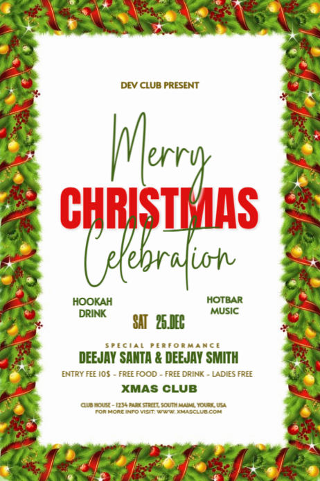 Copy of Modern & Minimal Christmas Party Flyer Poster | PosterMyWall