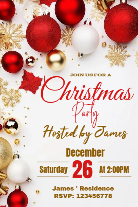 Copy of Modern & Minimal Christmas Party Flyer Poster | PosterMyWall
