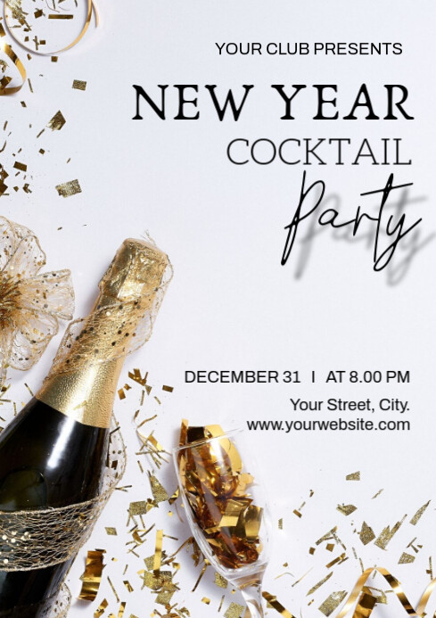 Copy of Modern & Minimal Christmas Party Night Poster Design A4 ...