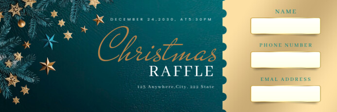 Modern & Minimal Christmas Raffle Banner 2' × 6' Template | PosterMyWall