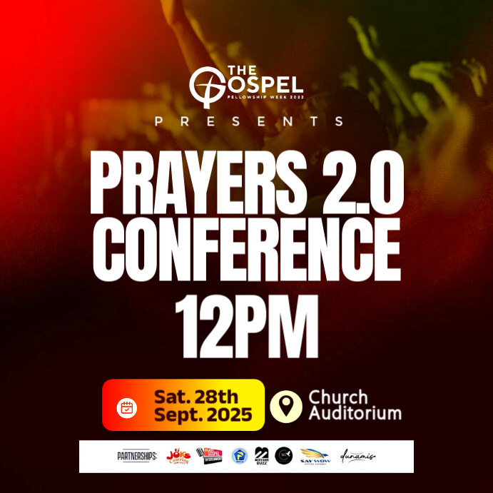 Modern & Minimal Church Prayer Conference  Instagram Post template