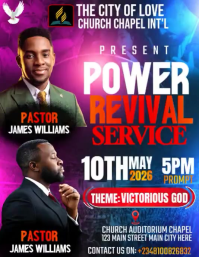 Modern & Minimal Church Revival Service Flyer Video Folder (US Letter) template