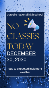 Modern & Minimal Class Suspension Notice  Instagram Story template