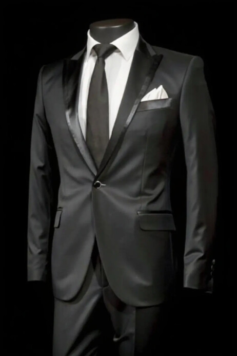 Modern & Minimal Classic Black Suit Elegance  Poster Plakkaat template