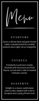 Modern & Minimal Classic Black Wedding Menu T template