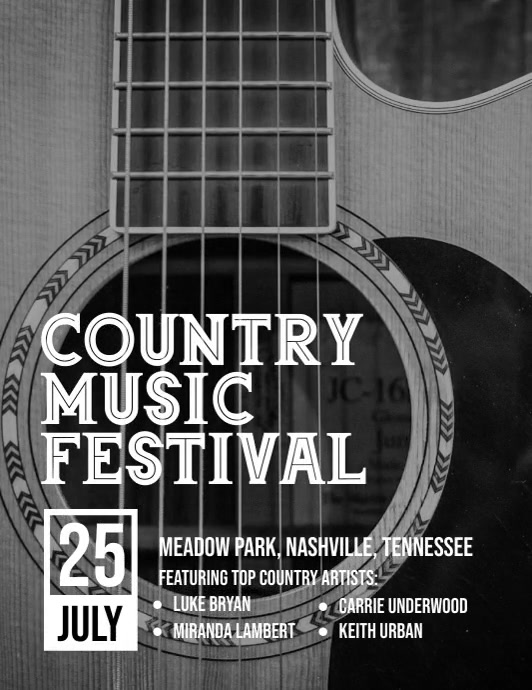 Copy of Modern & Minimal Clean Old Country Music Redn | PosterMyWall