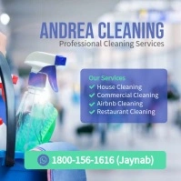 Modern & Minimal Cleaning Service Social Media Template Instagram Post