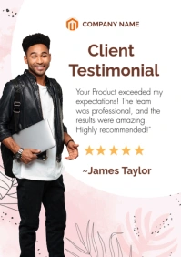 Modern & Minimal Client Testimonial Poster Template A2