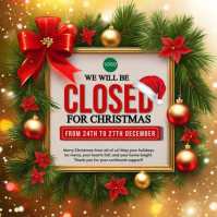Modern & Minimal Closed For Christmas Square (1:1) template
